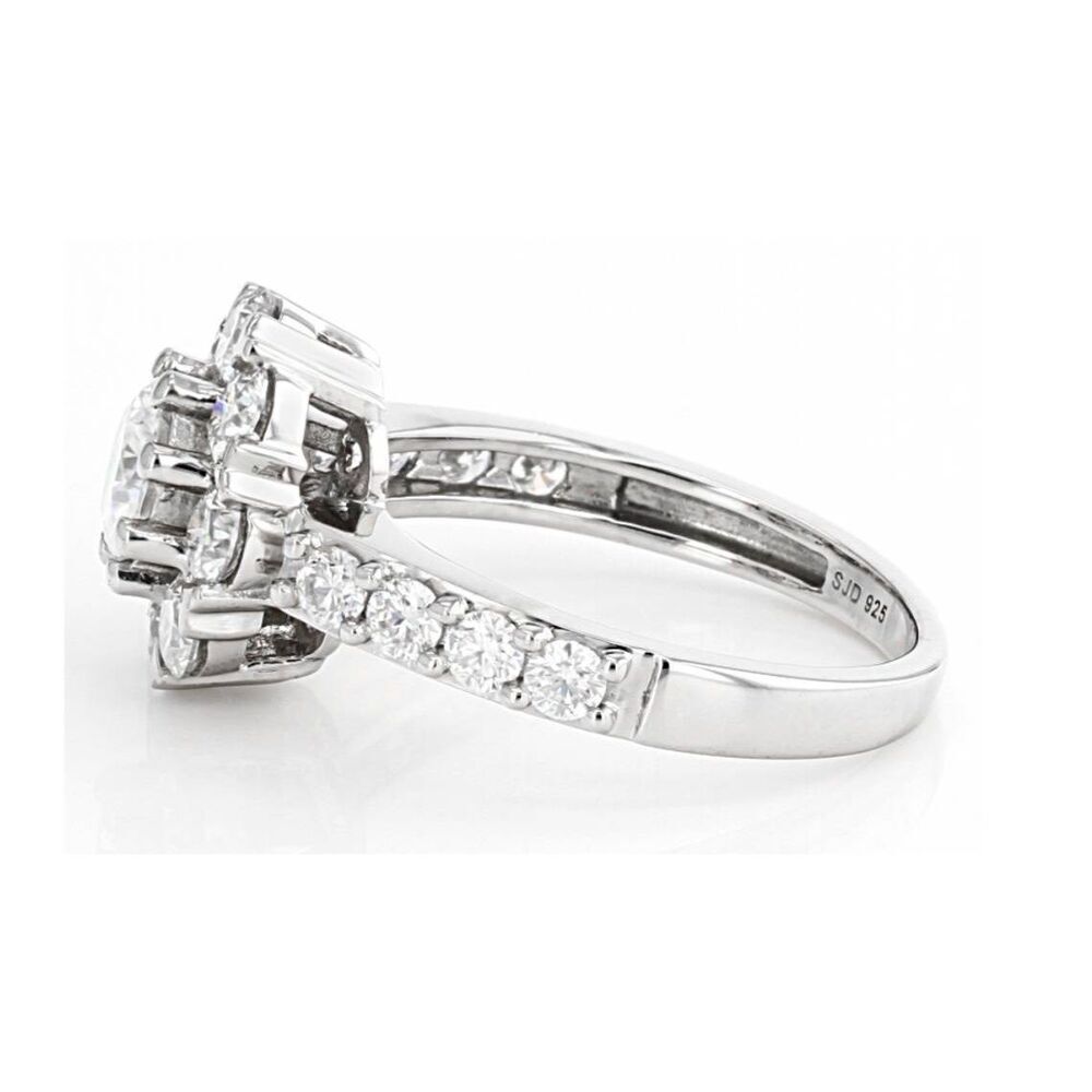CERTIFIED 2.12 Ct. Genuine Moissanite Round Floral Cluster Bridal Ring Sz 8 - Picture 7 of 8